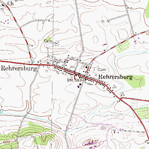 Topographic Map of Keystone Fire Company Rehrersburg Station 27, PA