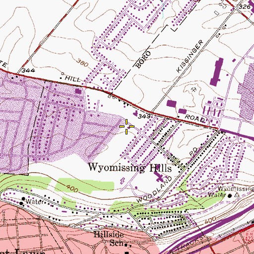 Topographic Map of Temple Oheb Sholom, PA