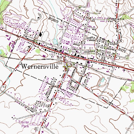 Topographic Map of Trinity Lutheran Church, PA
