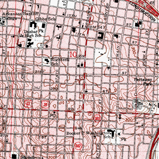 Topographic Map of Joseph Taylor Robinson House, AR