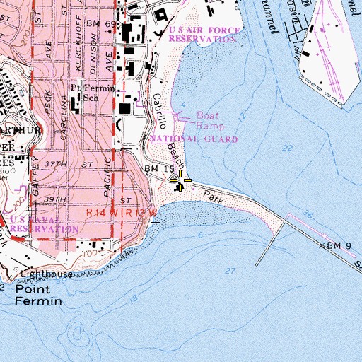 Topographic Map of San Pedro Breakwater, CA
