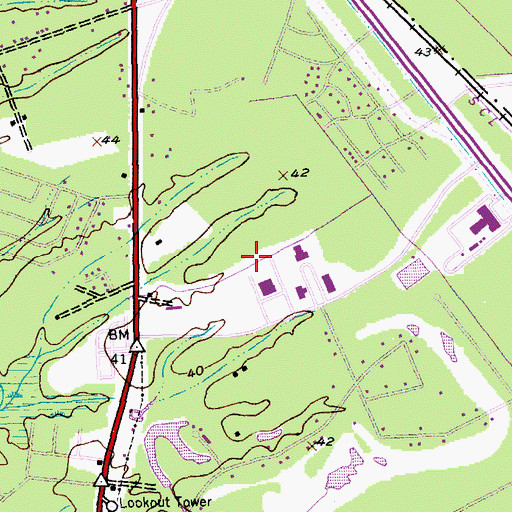 Topographic Map of Coastal Carolina University Hampton Hall, SC