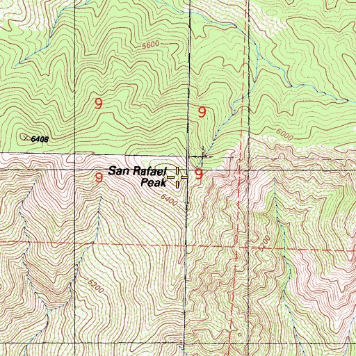 Topographic Map of San Rafael Peak, CA