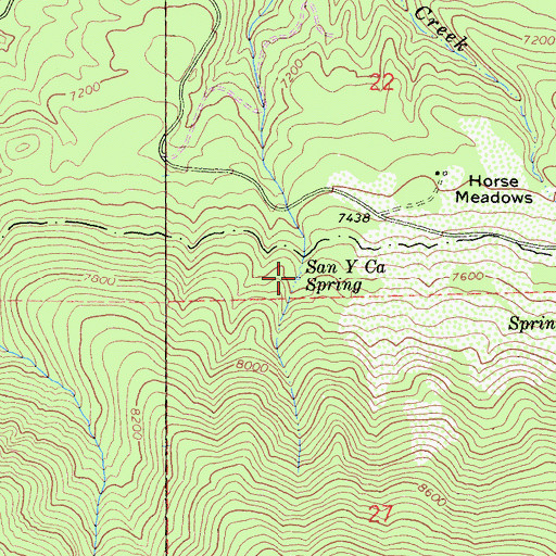 Topographic Map of San Y Ca Spring, CA
