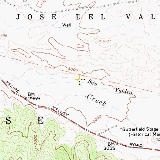 Topographic Map of San Ysidro Creek, CA