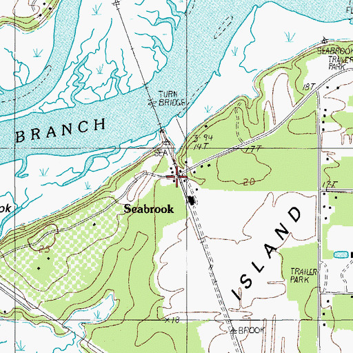 Topographic Map of Seabrook Post Office, SC