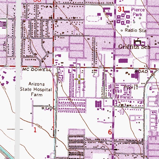 Topographic Map of Hyde Park Lodge, AZ