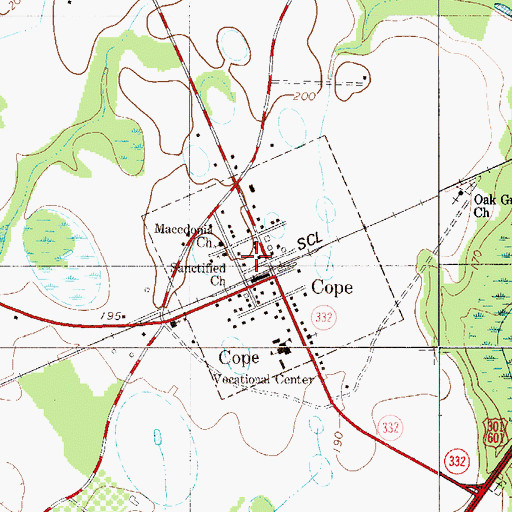 Topographic Map of Cope Baptist Church, SC