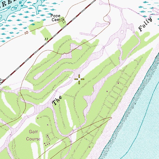 Topographic Map of Palmetto Dunes Golf Courses, SC