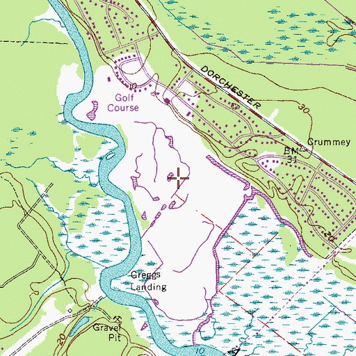 Topographic Map of Prudential Coosaw Creek Country Club, SC