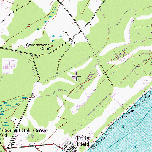 Topographic Map of Royal Golf and Tennis Club, SC