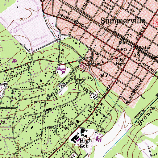 Topographic Map of Wesley United Methodist Church, SC