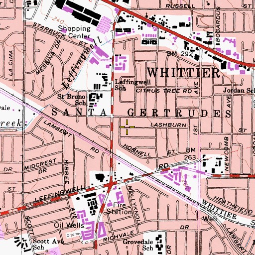 Topographic Map of Santa Gertrudes, CA