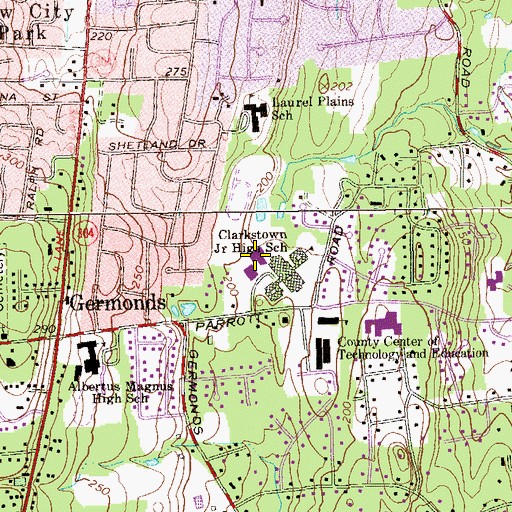 Topographic Map of Felix V Festa Middle School, NY