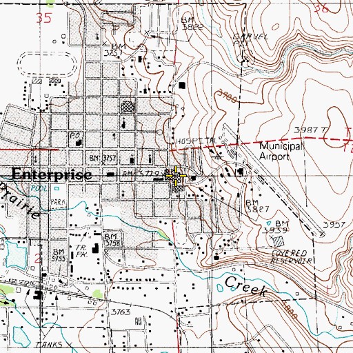 Topographic Map of Enterprise Elementary School, OR