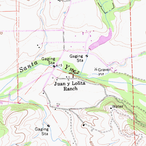 Topographic Map of Santa Ynez Valley, CA