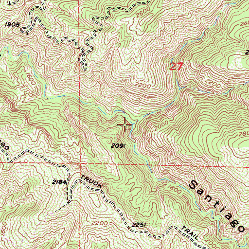 Topographic Map of Santiago Canyon, CA
