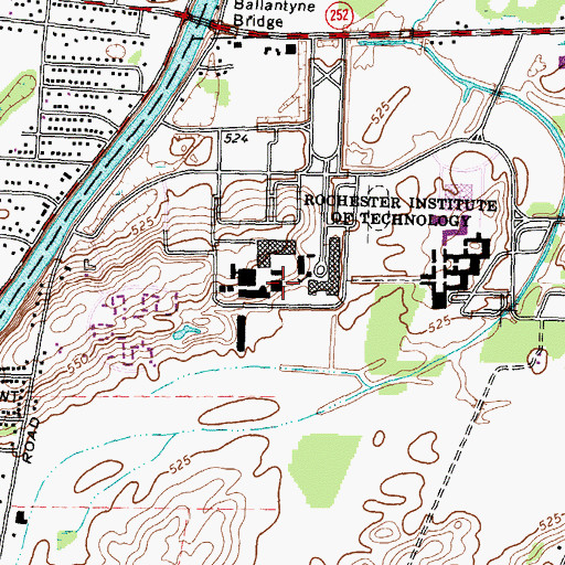 Topographic Map of Wallace Library, NY