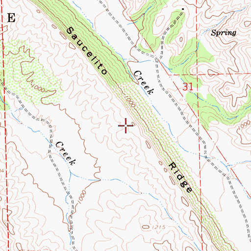 Topographic Map of Saucelito Ridge, CA