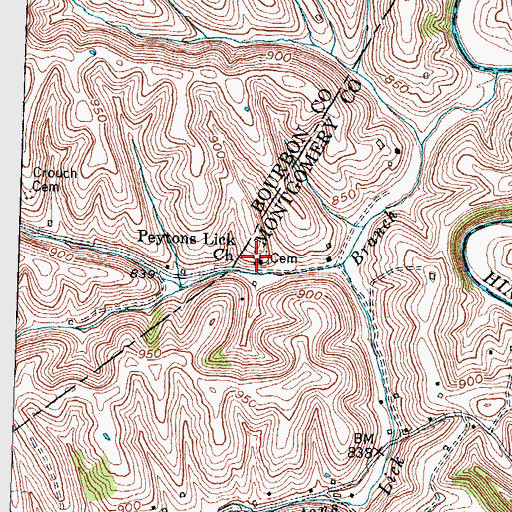 Topographic Map of Peytons (historical), KY