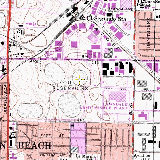Topographic Map of Sausal Redondo, CA