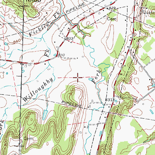 Topographic Map of Willoughby Nation (historical), KY