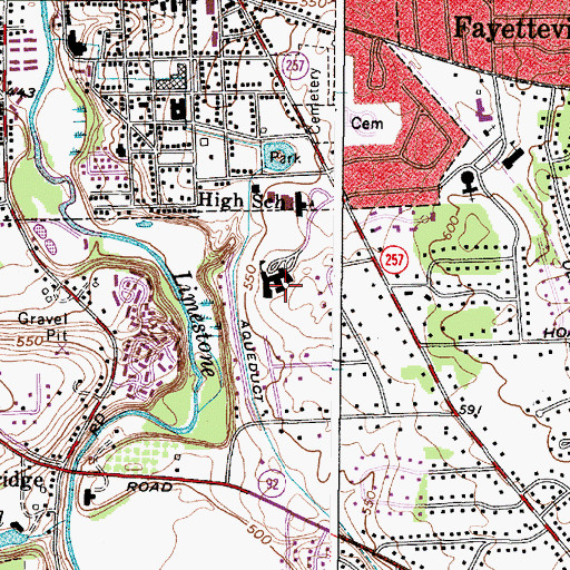 Topographic Map of Fayetteville Elementary School, NY