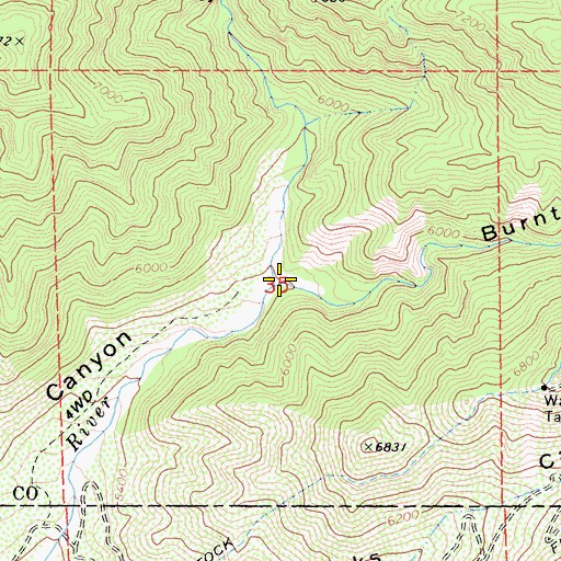 Topographic Map of Sawmill Canyon, CA