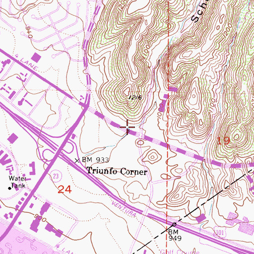 Topographic Map of Schoolhouse Canyon, CA