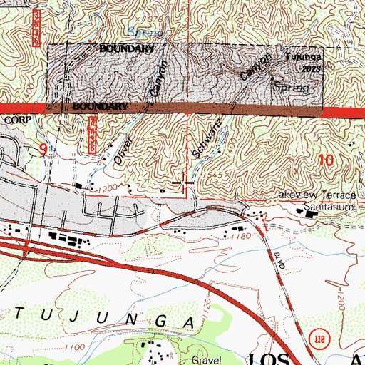 Topographic Map of Schwartz Canyon, CA