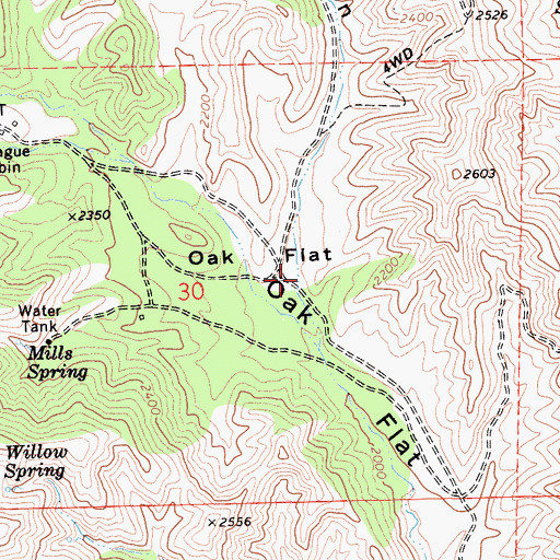 Topographic Map of Scott Canyon, CA