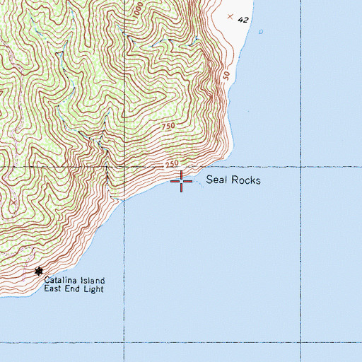 Topographic Map of Seal Rocks, CA