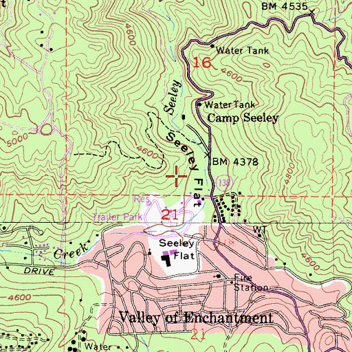 Topographic Map of Seeley Flat, CA