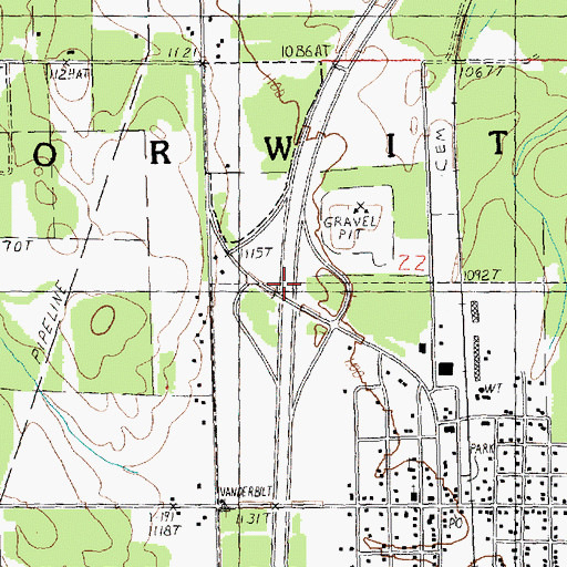 Topographic Map of Interchange 290, MI