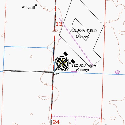 Topographic Map of Sequoia Home, CA