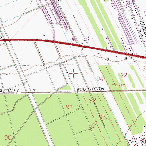 Topographic Map of East Saint John Elementary School, LA