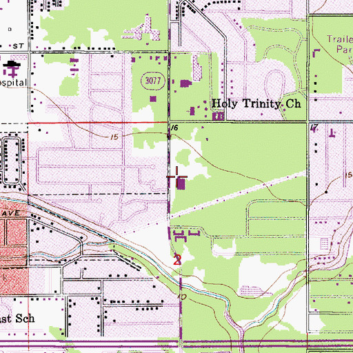 Topographic Map of Richard W Vincent Elementary School, LA