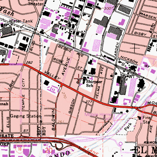 Topographic Map of Shirpser Elementary School, CA