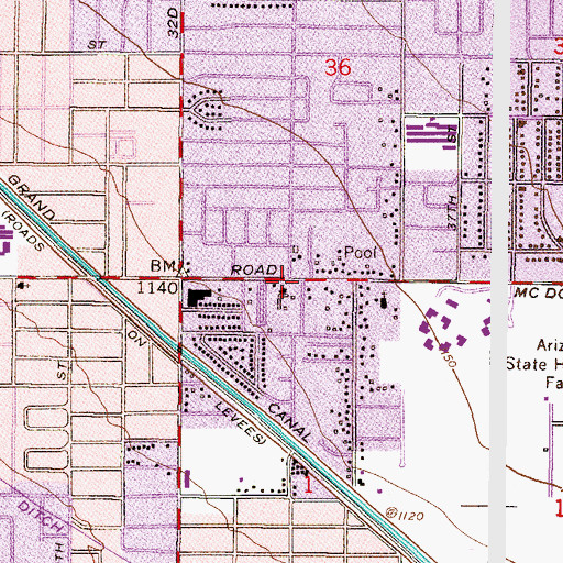 Topographic Map of McDowell Trailer Village, AZ