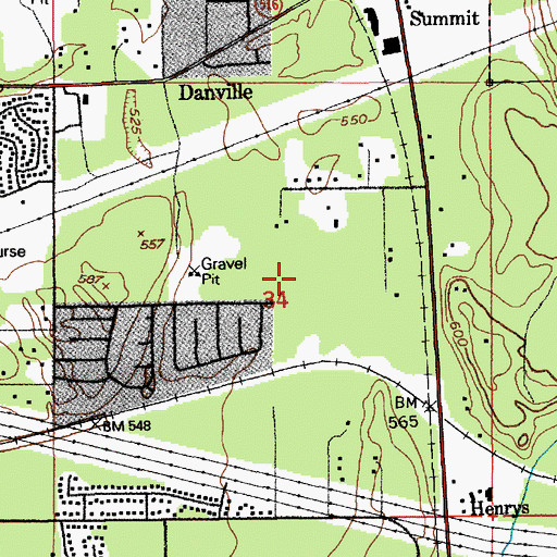 Topographic Map of Russell Ridge Alternative School, WA