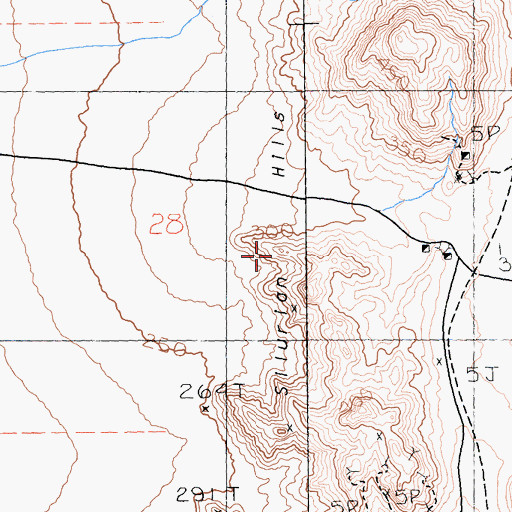 Topographic Map of Silurian Hills, CA
