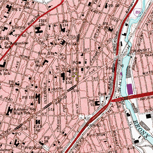 Topographic Map of Art Theatre (historical), NY