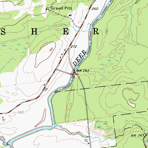 Topographic Map of Toomey Bridge (historical), NY