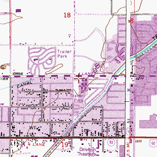 Topographic Map of Montecito Mobile Home Estates, AZ
