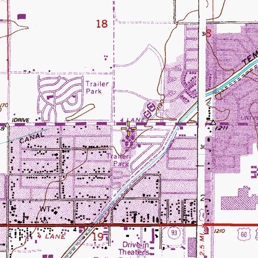 Topographic Map of Montecito Mobile Home Estates, AZ