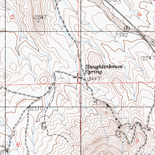 Topographic Map of Slaughterhouse Spring, CA