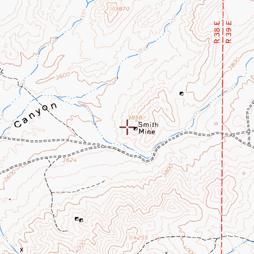Topographic Map of Smith Mine, CA