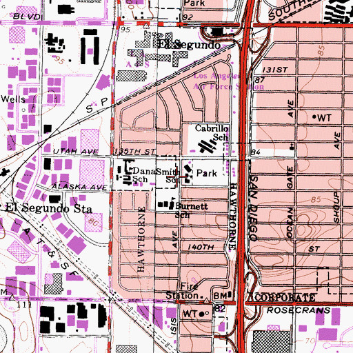 Topographic Map of Smith Park School, CA