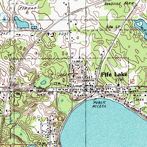 Topographic Map of Fife Lake United Methodist Church, MI