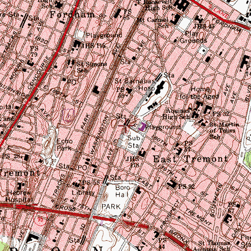 Topographic Map of Kameo Theatre (historical), NY